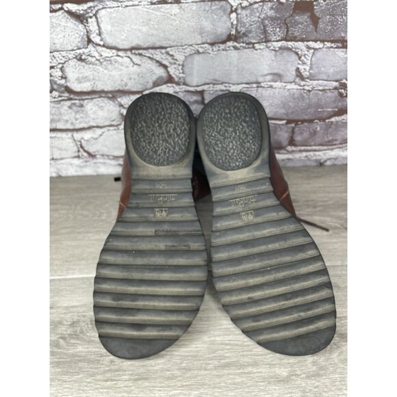 Hin Rui VTG Brown Leather Ankle Boots Rope Laces Side Zip Women 8.5M US/39EU 250 - Picture 12 of 16